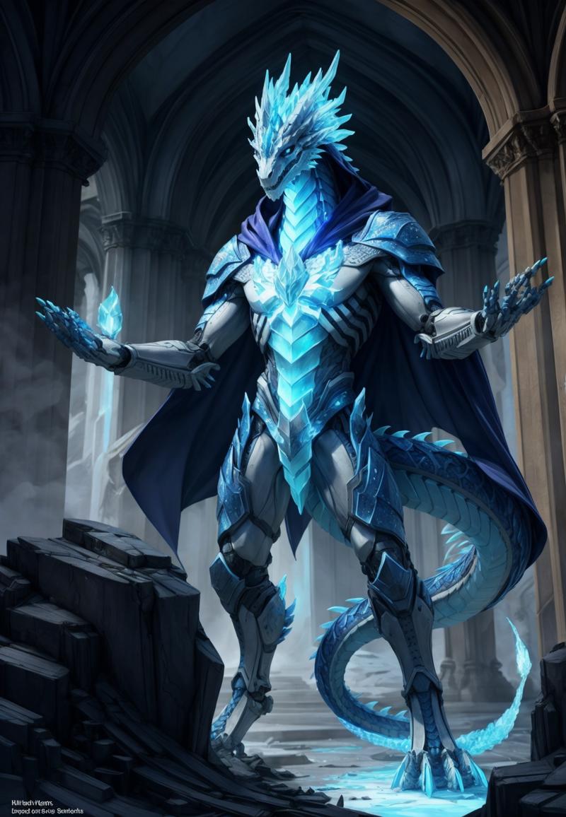 00047-450998921-A skeleton dragon wearing a hoodie made of white bones, black eyes flickering with ice blue fire,Wearing a cloak made of ice blu.png